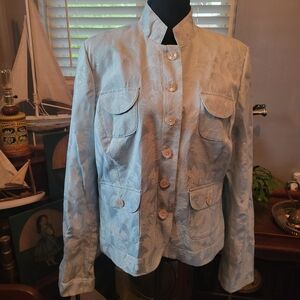 Elegant Blue Women's Suit Jacket